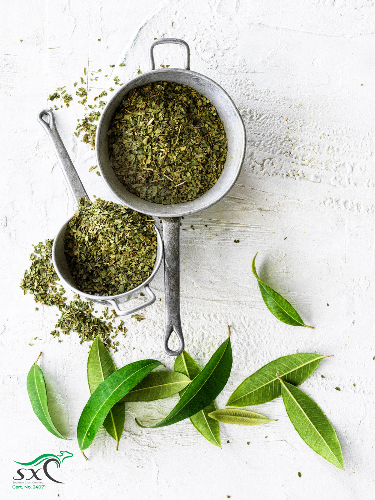 Organic Lemon Myrtle Dried Leaf - 6mm Cut | Australian Native Products